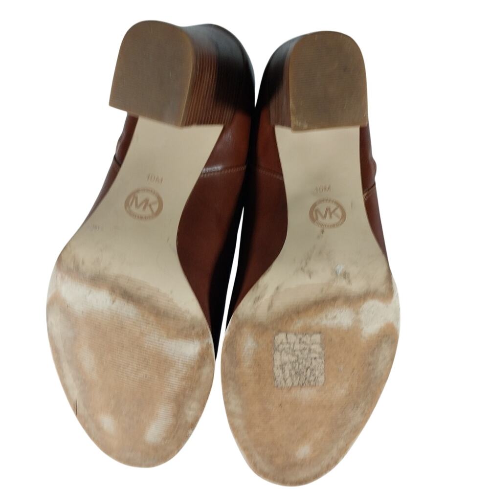MICHAEL KORS! COGNAC BROWN GENUINE LEATHER ANKLE BOOTS! SZ 10M - Picture 9 of 12
